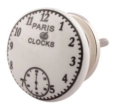 Paris Clocks Numerals Flat Ceramic Cabinet Knob Online
